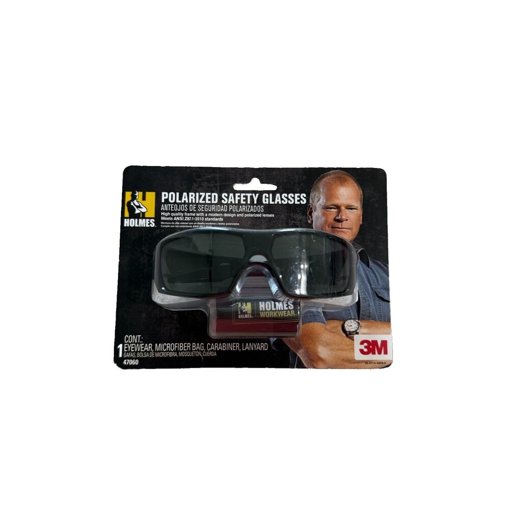 NEW 3M Holmes Workwear Polarized Protection Safety Glasses , Bag & Lanyard